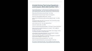 Airside Driving Test Actual Questions and Answers Verified 100 [upl. by Gaston]