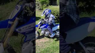 5 year old rides ttr 50 yamaha ttr enduro chicken [upl. by Kamila]