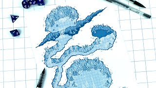 Creating a DampD Cavern Dungeon Map The Ettercap Lair [upl. by Leruj]