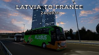 Latvia to France  Mercedes Benz Travego 15 SHD  Euro Truck Simulator 2  Logitech G29 [upl. by Perr]