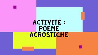 French Activity Acrostic Poems amp Word Art [upl. by Eoj]