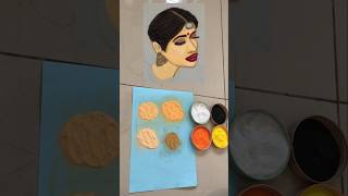 How to make skin color🎨 in Rangoli skincolorface facerangoli diyagirldiwalirangoli shorts [upl. by Innob216]