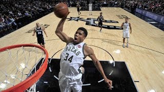 Eric Bledsoe Bucks Debut Giannis Spin Dunk Bucks vs Spurs 201718 Season [upl. by Wales]