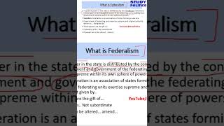 Understanding Federalism youtubeshorts youtubeshort currentaffairs [upl. by Sage]