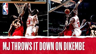 MJ Throws It Down On Dikembe  The Jordan Vault [upl. by Ijies759]