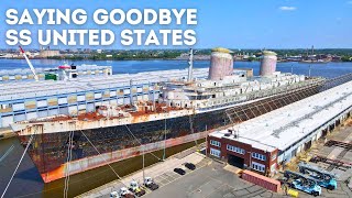 Saying Goodbye to the SS United States  Drone Footage 4K [upl. by Nattirb]