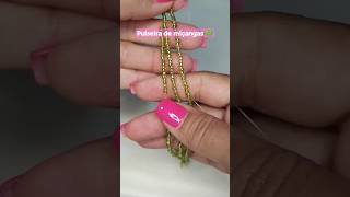 Pulseira de miçangas trançada 💚 pulseirademiçangas pulseiras diy beadedbracelettutorial beads [upl. by Gideon226]