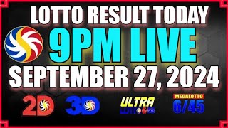 Lotto Result Today September 27 2024 9pm  Ez2 Swertres [upl. by Magna]