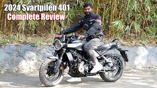 2024 Svartpilen 401 Full Ride and Specs Review in telugu  TechTravelTelugu [upl. by Eedna]