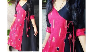 DIY Designer Kurti Cutting and Stitching  Full Angrakha kurti Cutting and Stitching [upl. by Alyacim]