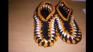 Crochet Adult Slipper Part1 [upl. by Nileuqay]