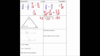 Corbettmaths 5aday Foundation  January 2 [upl. by Naira25]