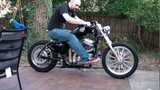 Sportster quotBoltonquot bobber with Sikpipes [upl. by Teiv323]