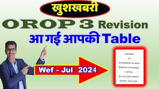 OROP 3 Revision आ गई आ गई आपकी Table Wef Jul 2024 से [upl. by Rosecan]