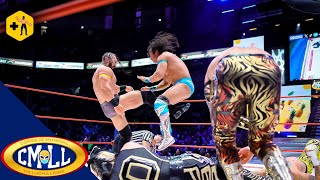 CMLL  Místico Máscara Dorada y Volador Jr vencen a Pac REY FENIX y Pentagón 0M [upl. by Hance]