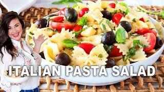 EASY 6INGREDIENT Bowtie Pasta Salad  SO Delicious [upl. by Sedecram]