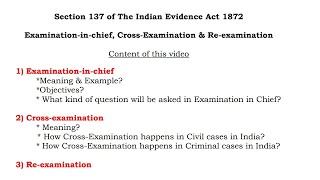 Examination of Witness Section  Section 137 of Indian Evidence Act 1872  Everything u need to know [upl. by Varick]