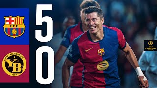 HIGHLIGHTS  FC BARCELONA 5 vs 0 YOUNG BOYS  UEFA CHAMPIONS LEAGUE 202425 [upl. by Arriet]