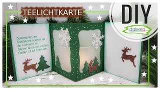 Weihnachtskarte Teelichtkarte mit Glitzer Kartenbasteln DIY Papier Inspiration Anleitung  deutsch [upl. by Acinoreb]