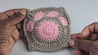 Paw Print Granny Square  Cat Lovers  Animal Lovers [upl. by Raskin927]