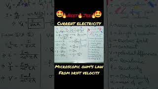 Ohms Law Derivation Current Electricity Class 12 physics shorts [upl. by Chappy]