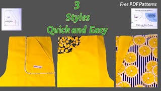 How to Sew Pants Pocket Easy Way3 Styles of Quick Simple TrouserSkirt Pocket Beginners Tutorial [upl. by Sarita]