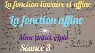 La fonction affine séance 3 3ème année collège biof [upl. by Camarata915]