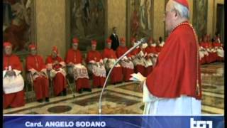 CARDINALE SODANO SI RIVOLGE AL PAPA SUBITO DOPO ANNUNCIO DIMISSIONI [upl. by Alyakcm]