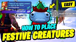 How to EASILY Place Festive Snow Creatures  Fortnite Winterfest Quest SGT WINTER [upl. by Augie259]