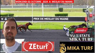 PRONOSTICS TURF 100 QUINTE MERCREDI 02 OCTOBRE 2024 A MESLAYDUMAINE [upl. by Aicargatla696]