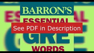 Barron’s Words GRE List Abase to Amulet Audio  5000 GRE Words  Free Download PDF in Description [upl. by Settera]