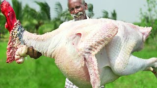 GIANT TURKEY RECIPE  VILLAGE TRADITIONAL GOAT  FISH  TURKEY RECIPE  Grandpa Food [upl. by Dela]