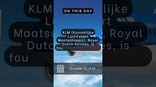 On This Day  October 7 1919  KLM Royal Dutch Airlines is founded in Amsterdam [upl. by Rella]