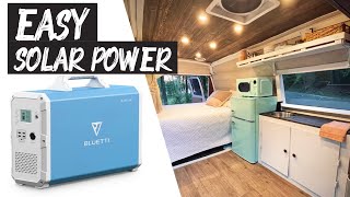 HOW WE POWER OUR VAN  Solar Power The Easy Way Bluetti EB240 Wiring and Install How To [upl. by Masha698]