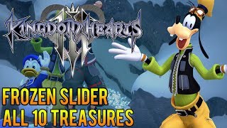 Ⓜ Kingdom Hearts 3 ▸Frozen Slider MiniGame All 10 Treasures Orichalcum [upl. by Colpin30]