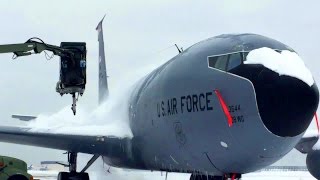 Snowblowing a KC135R Stratotanker [upl. by Enialb]