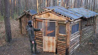 Building a Screened Porch in a Log Cabin Adding a Door Cast Iron Cooking and Off Grid Cabin Life [upl. by Alat]