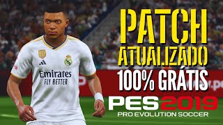 PATCH PES 2019 ATUALIZADO TEMPORADA 2425 COM FACES REAIS  UNIFORMES E TRANSFERÊNCIAS  PES 2019 [upl. by Wons]