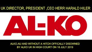 ALKO GLOBAL CEO HERR HARALD HILER DISOWNS ALKO AUSTRALIA AKS ESC ATC MAMMUT [upl. by Olia]