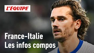 FranceItalie  Griezmann annoncé remplaçant un signe de déclassement [upl. by Julis899]