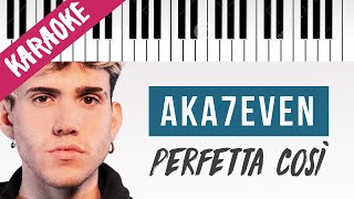 Aka7even  Perfetta Così  SANREMO 2022  Piano Karaoke con Testo [upl. by Ecineg78]