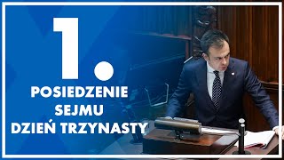 1 posiedzenie Sejmu  dzień trzynasty 21 grudnia 2023 r [upl. by Cordle]