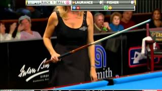 031812 WPBA Masters  Final rack 1 Allison Fisher vs Ewa Mataya Laurance Billiard HD [upl. by Rebmit675]