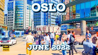 Oslo Norway 🇳🇴 June 2022  4K60fpsHDR Walking Tour  ▶3 hours [upl. by Husch]