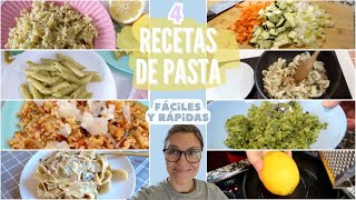 4 RECETAS DE PASTA FACILES Y RAPIDAS [upl. by Lawton265]