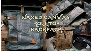 Waxed Canvas Rolltop Backpack  Camp Leather Goods [upl. by Kirby935]