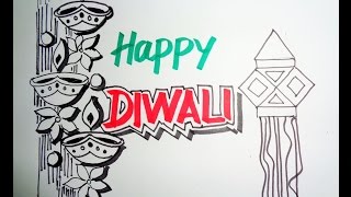 Diwali Speacial  How To Draw Lanterns And Diyaas [upl. by Doowyah445]