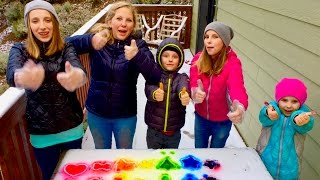 Learn English Colors Rainbow Snow Shapes with Sign Post Kids [upl. by Ulund]