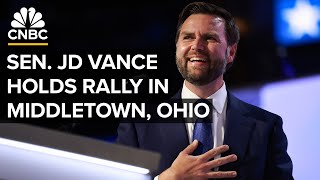 Republican vice presidential nominee Sen JD Vance holds a rally in Middletown Ohio — 72224 [upl. by Eiramesor128]