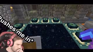 PewDiePies minecraft pig pushes him into the End Portal [upl. by Sherar]